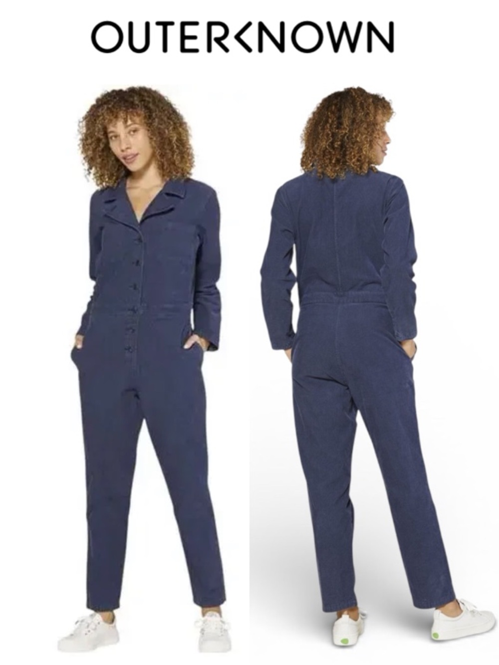 OUTERKNOWN S.E.A. LOU NAVY CORDUROY JUMPSUIT UTILITY BOILER SUIT SIZE MEDIUM